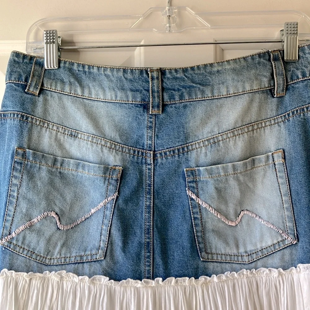 Bila Blue and White A-Line Skirt - Picture 8 of 13